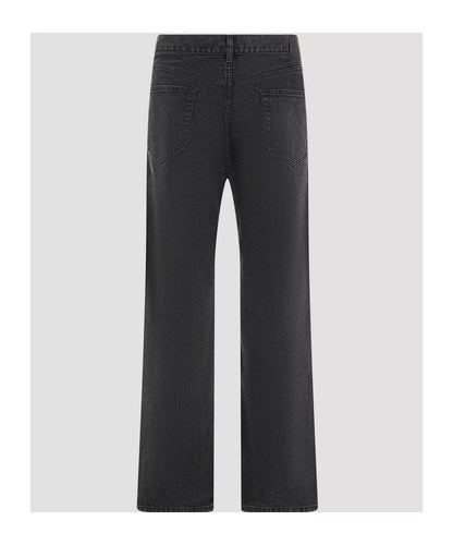 Saint Laurent Black High-Waist Straight Jeans