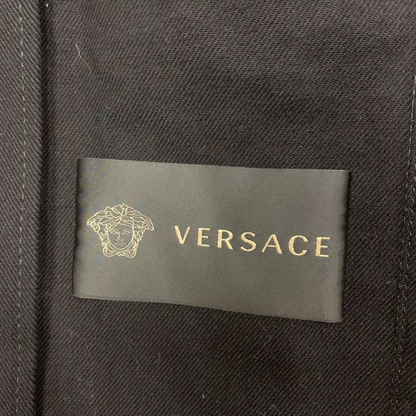 black short denim jacket with logo