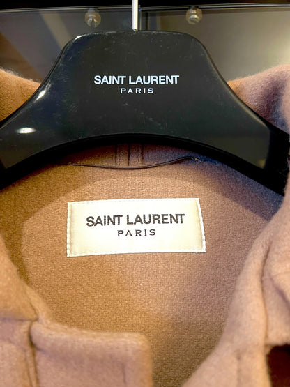 saint laurent wool hooded duffle coat