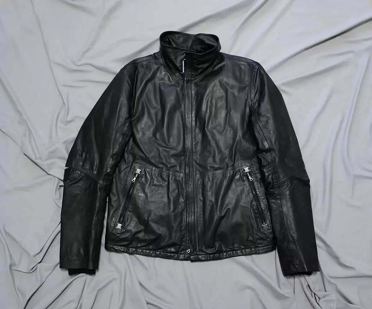 isaac sellam experience leather jacket in black