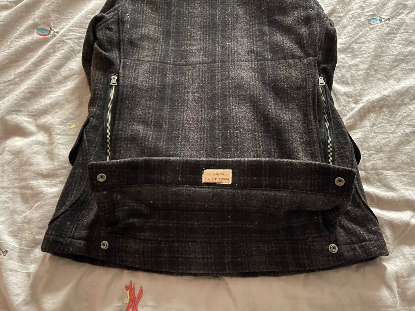 heavy wool check jacket with pockets
