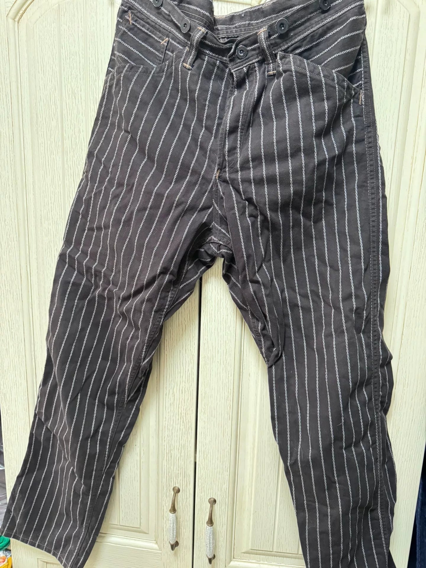 Black Striped Work Pants Size 32