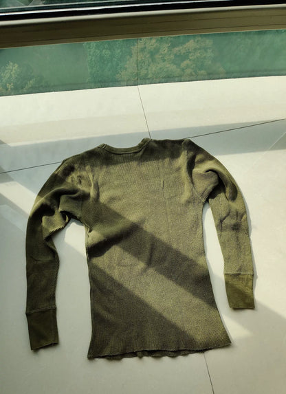 bootleggers waffle skull print long sleeve shirt