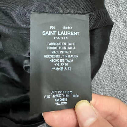 Saint Laurent Black Varsity Leather Jacket