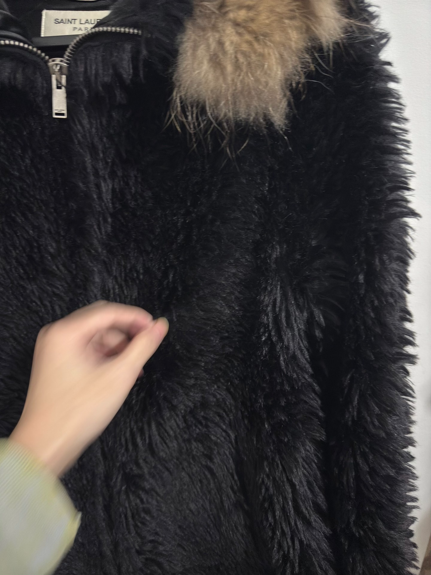 Saint Laurent 18FW Hooded Fur Coat