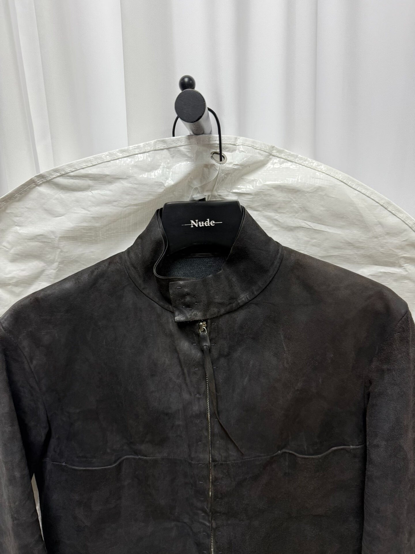 vintage distressed leather jacket size 50