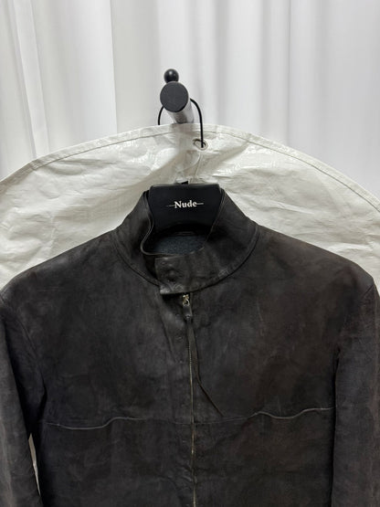 vintage distressed leather jacket size 50