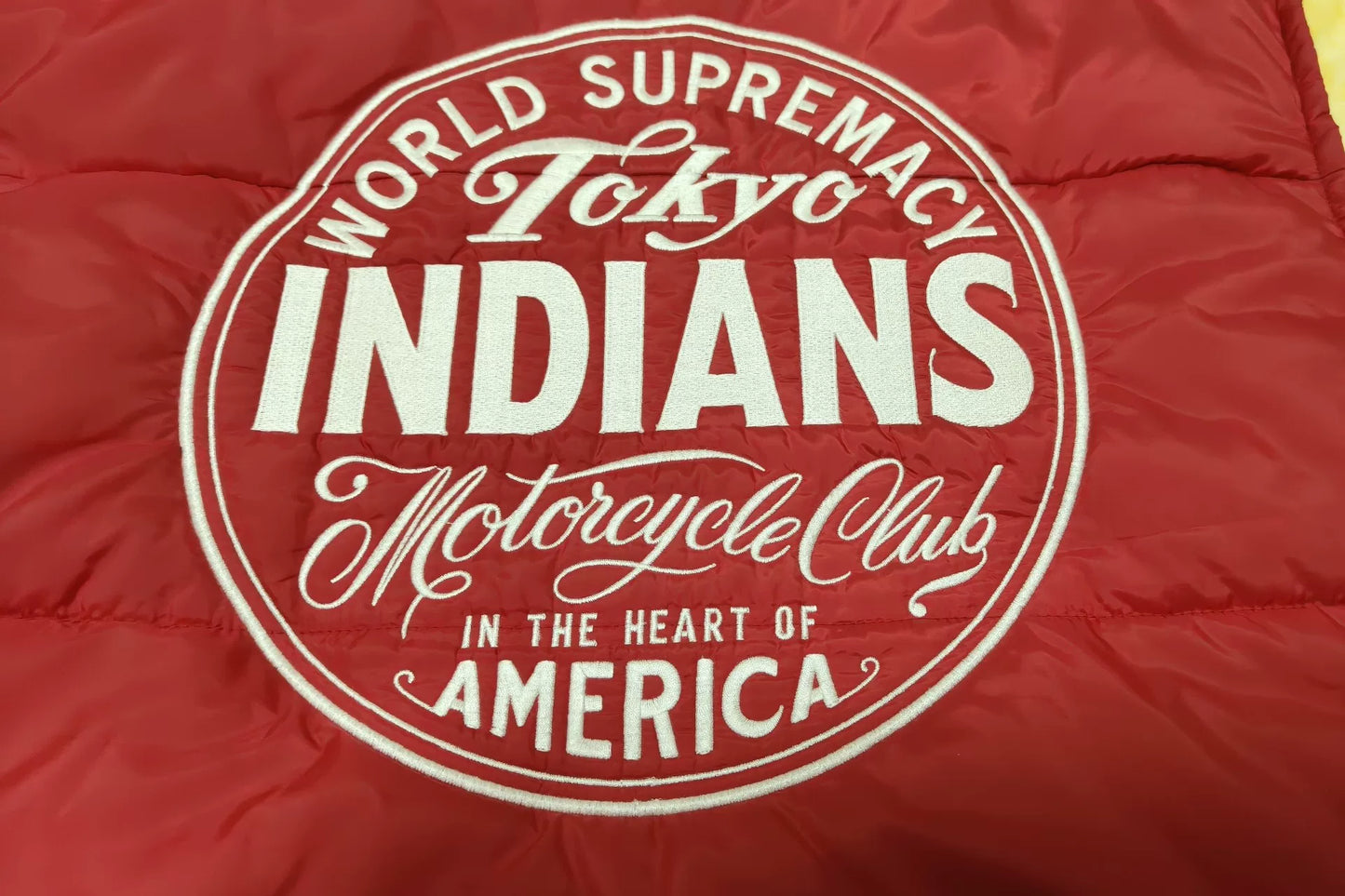 tokyo indians racing vest red embroidered logo