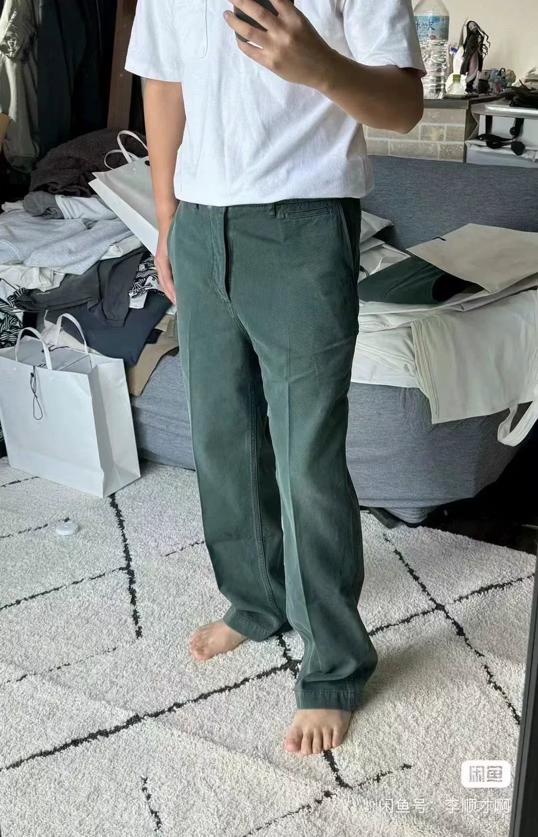 visvim field chino pants green color