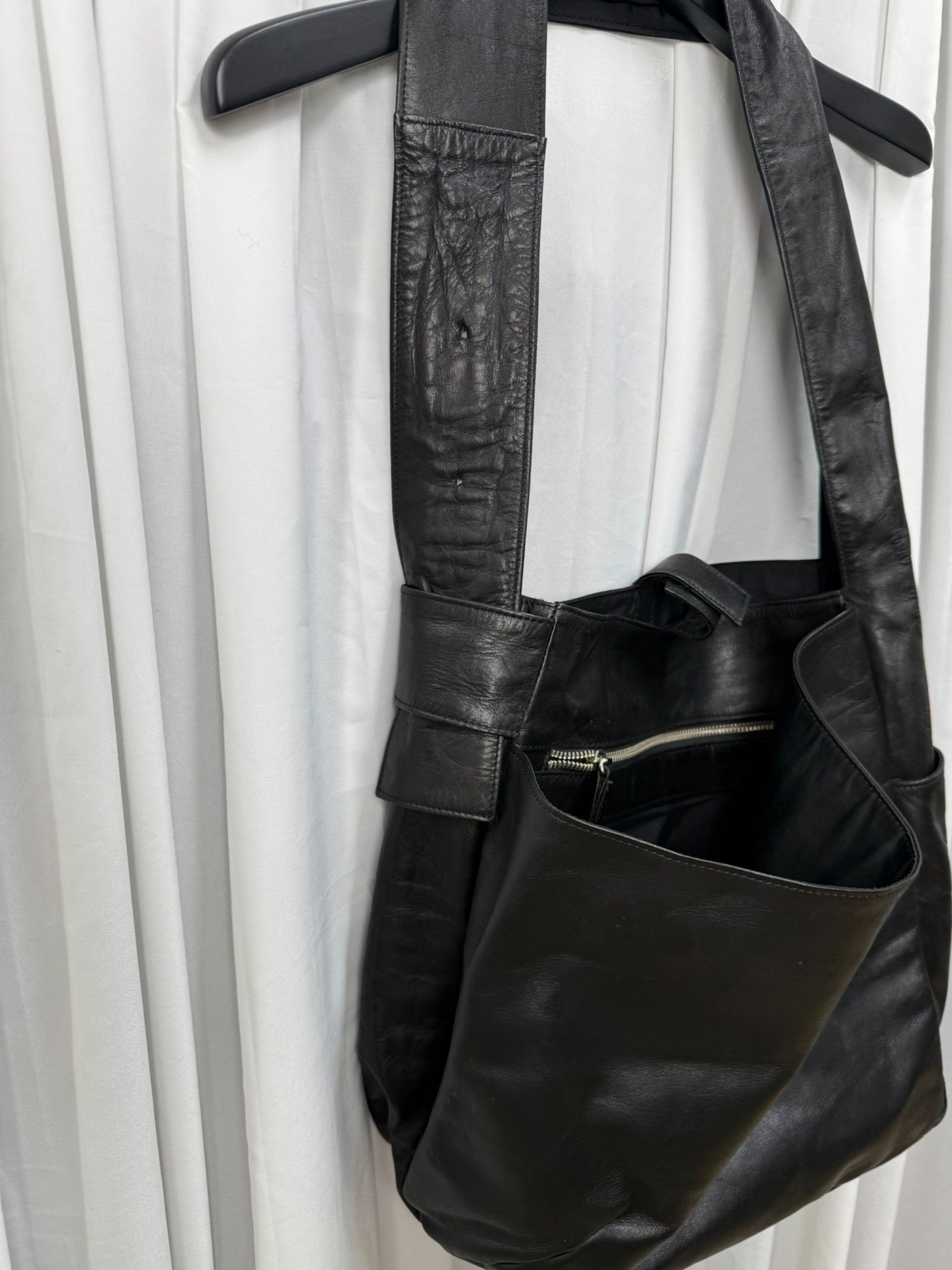 Yohji Yamamoto Noir Deconstructed Leather Crossbody