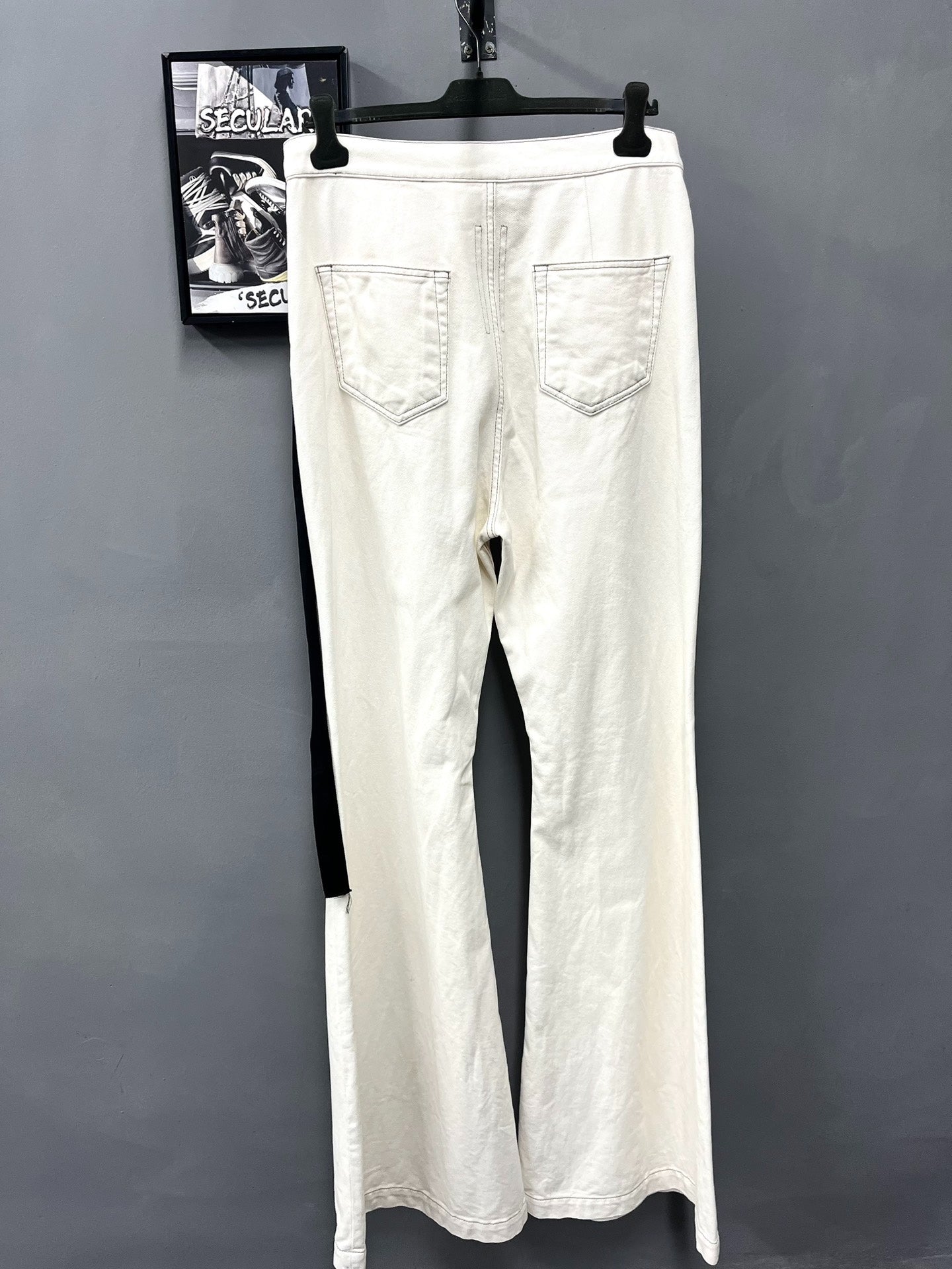 Rick Owens Bolan Bootcut White Jeans