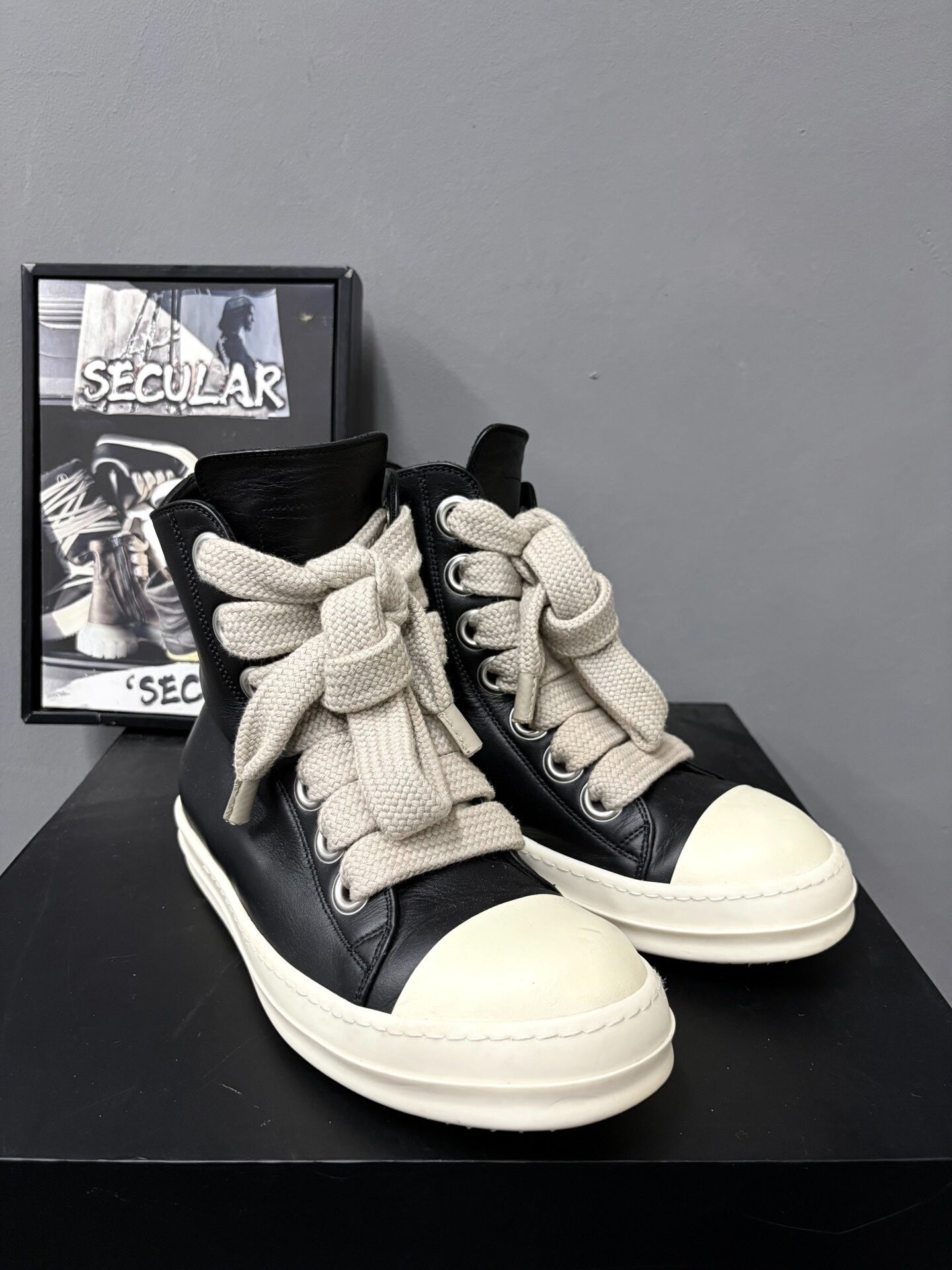Rick Owens RO High-Top Leather Sneakers