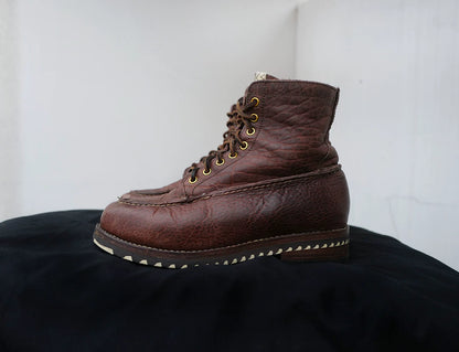 visvim kainai moc toe boots in dk.brown