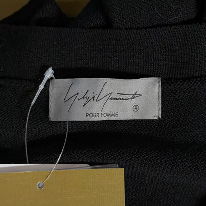 black lace panel knit cardigan