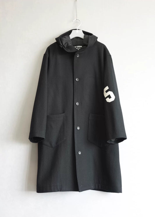 yohji yamamoto digital pleats hooded coat