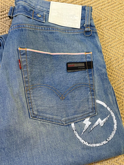 levis fenom turquoise distressed denim pants