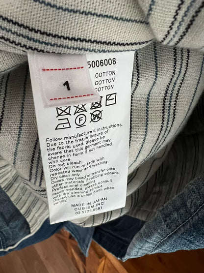 visvim four corners coat in blue denim