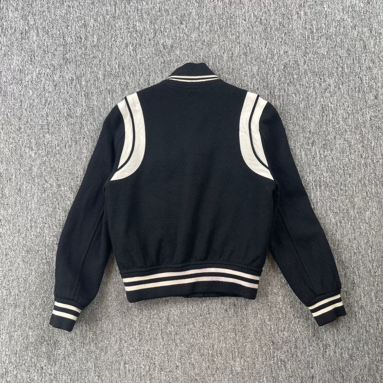 Saint Laurent Black Striped Varsity Jacket