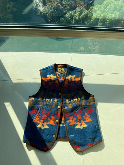 Freewheelers Navajo Pattern Wool Vest for Men