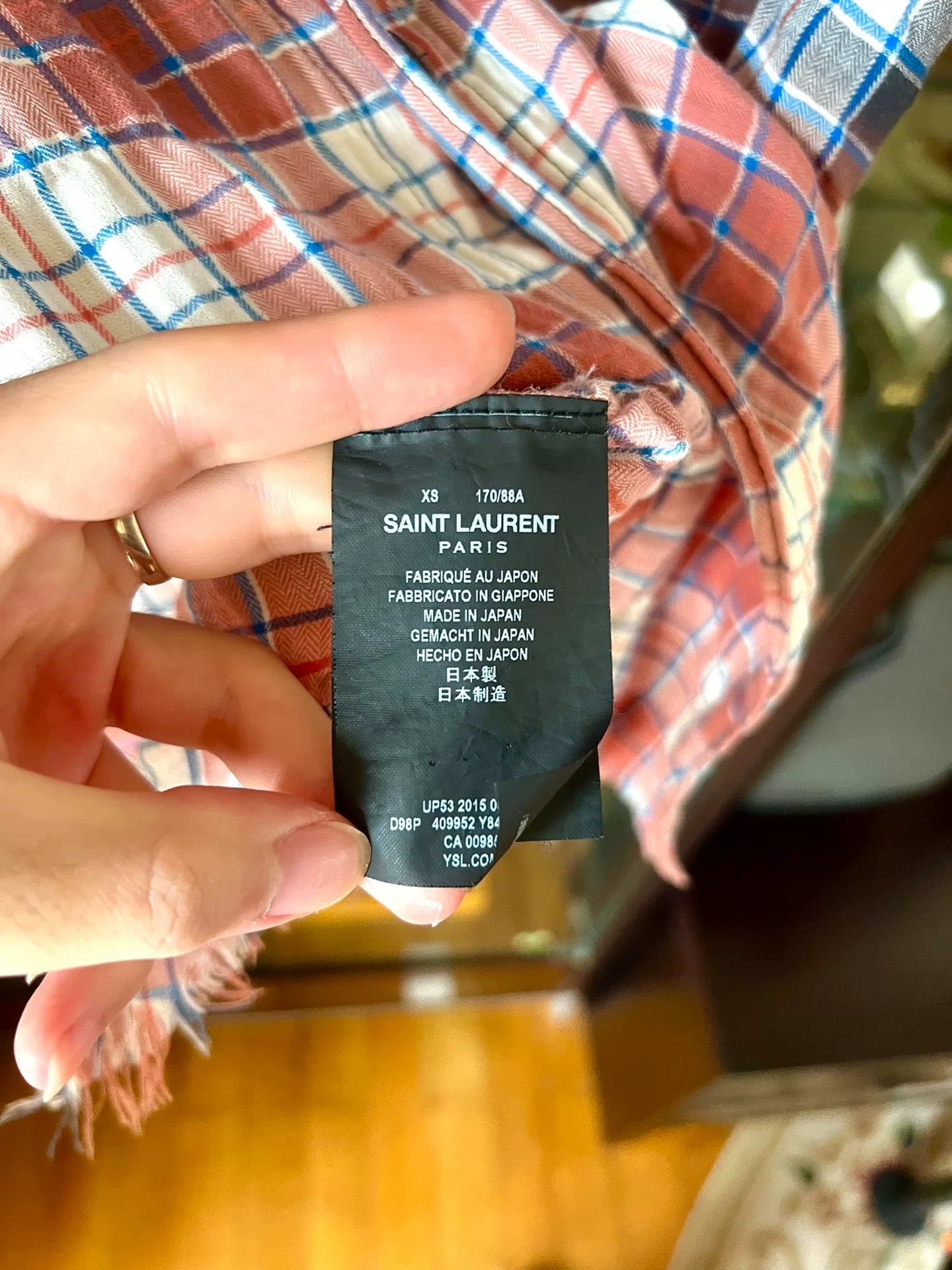 saint laurent gradient frayed edge vest shirt