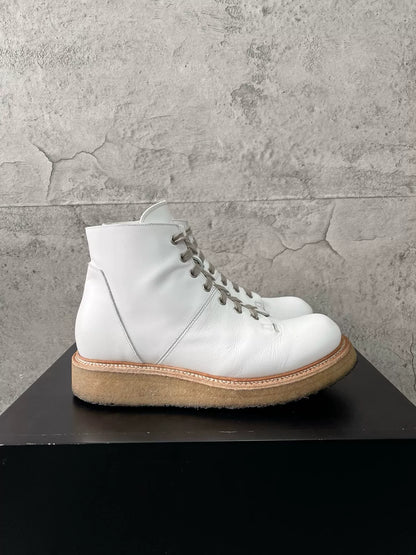 Rick Owens Milk White Martin Boots 42