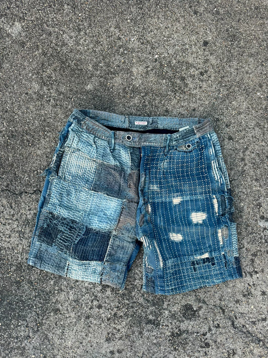 Kapital Boro Stitching Denim Shorts