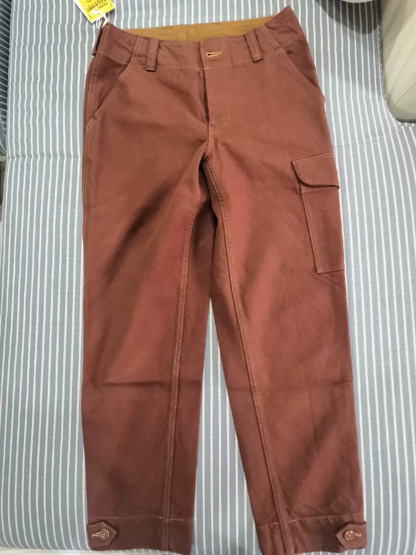 Freewheelers Aviators Trousers Red Brown