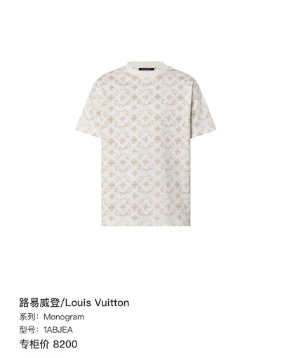 Louis Vuitton Beige Monogram Print T-shirt