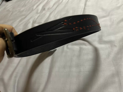 porter classic black leather belt with buckle
