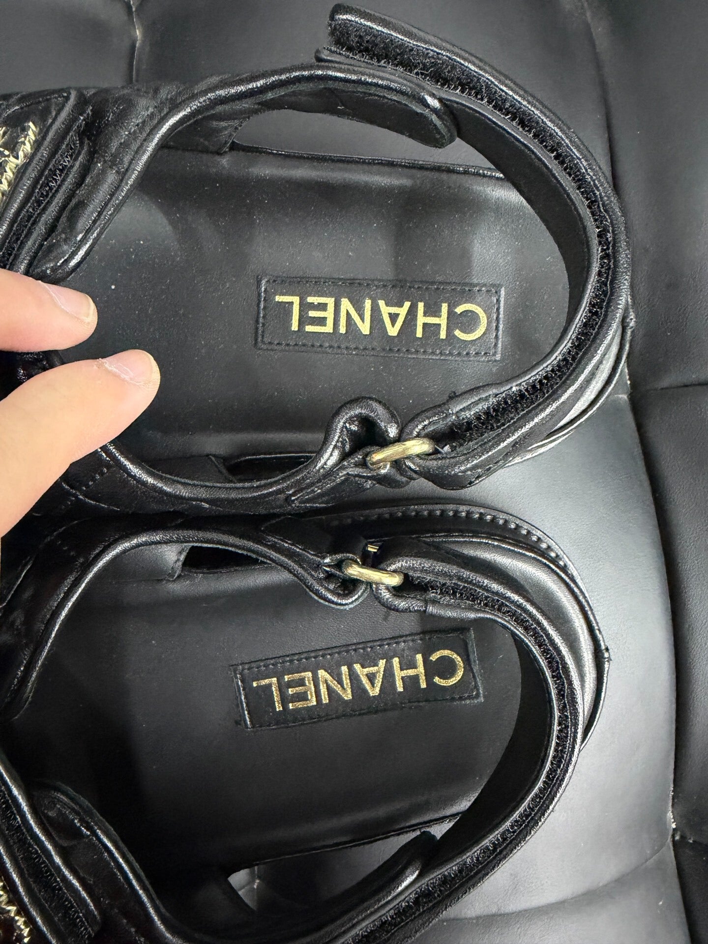 Chanel Pearl Buckle Sandals Size 42