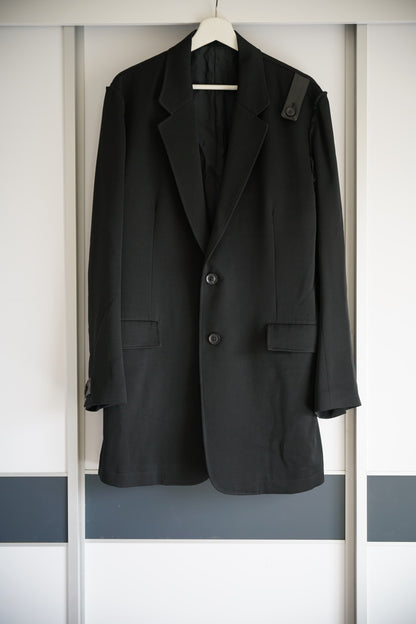 yamamoto black suit jacket with pleats