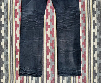 vintage black distressed denim jeans