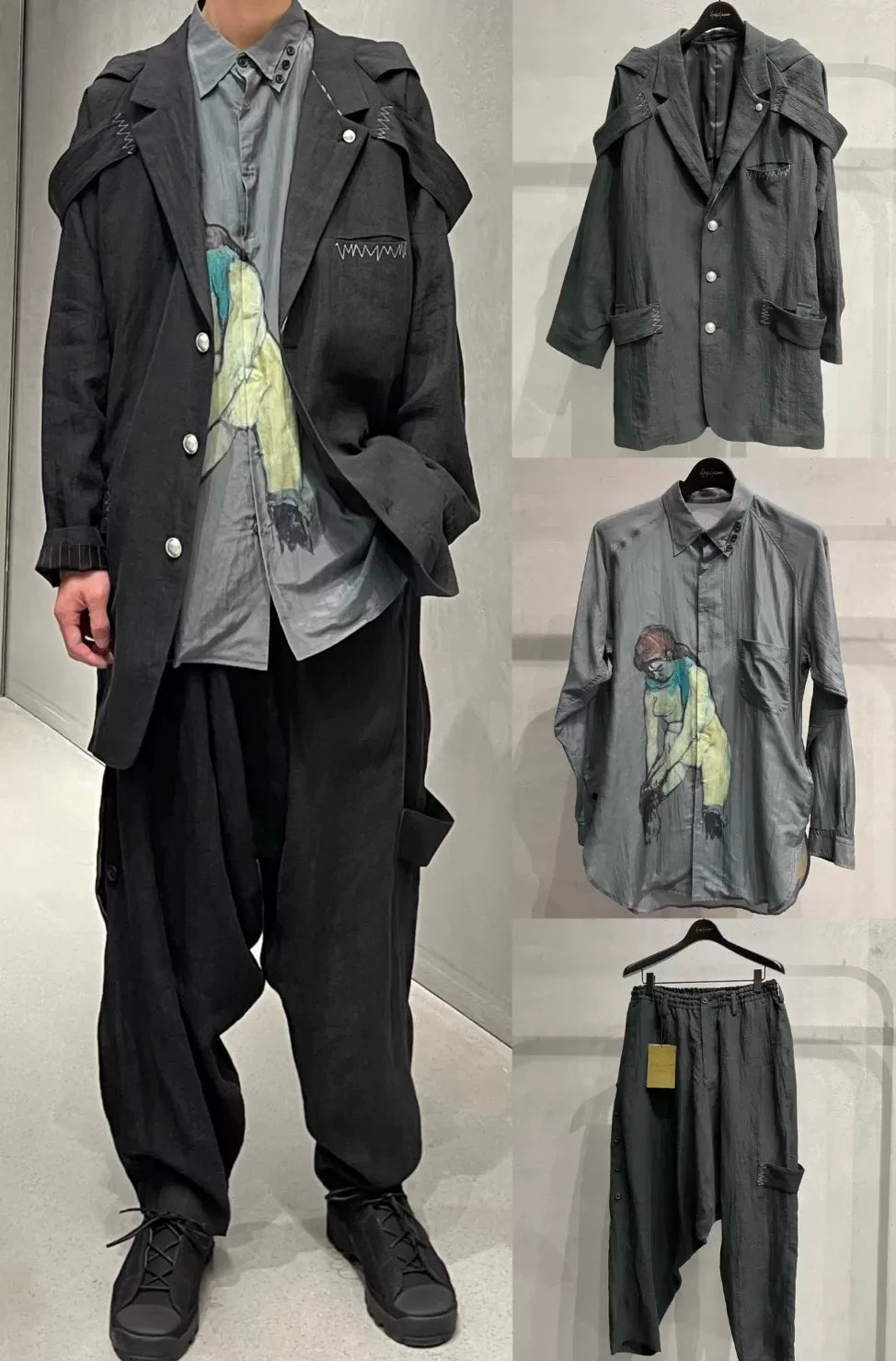 Yohji Yamamoto Black Button-Up Jacket