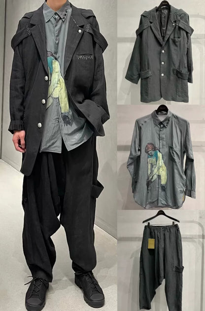 Yohji Yamamoto Black Button-Up Jacket