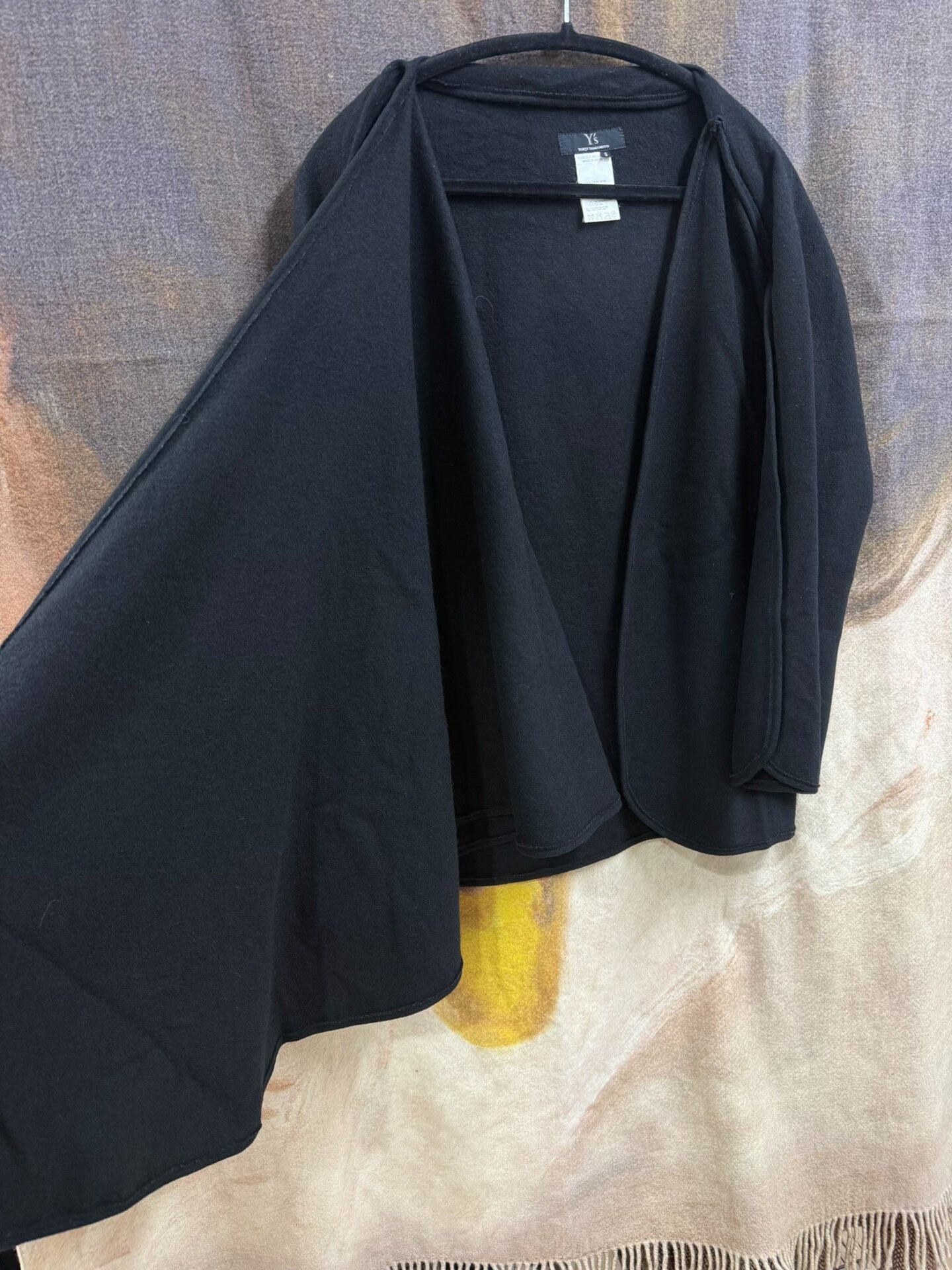 yohji yamamoto wool cape jacket unisex