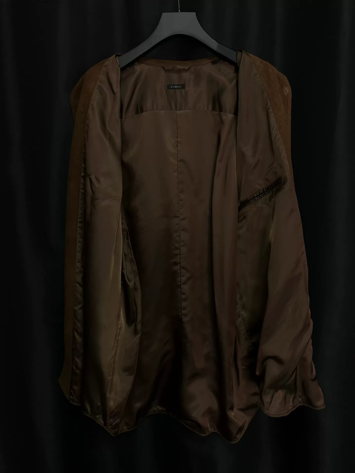 comoli deep brown deer leather shirt