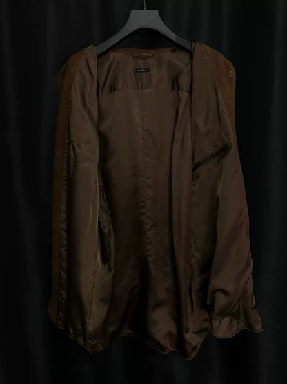 comoli deep brown deer leather shirt