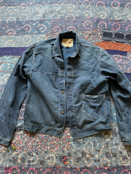 rrl wabash striped single-pocket jacket