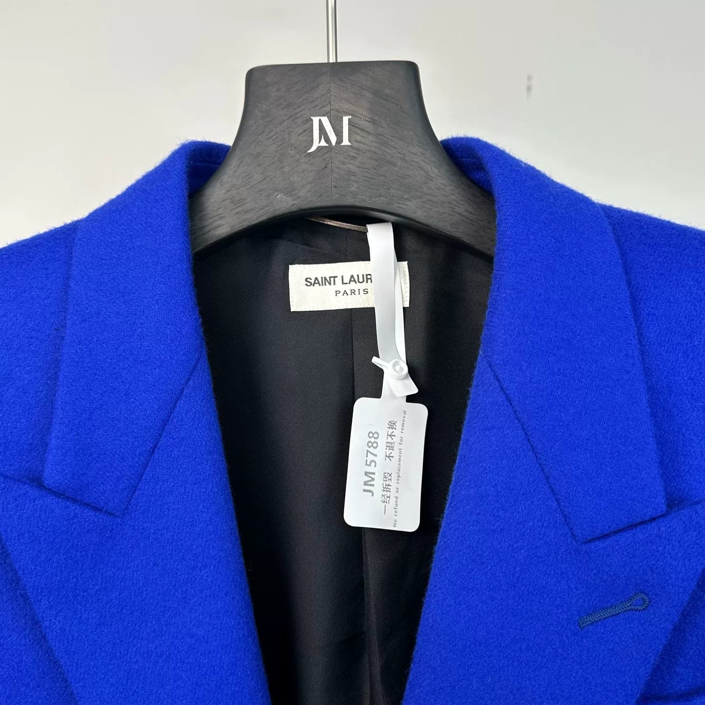 Saint Laurent Blue Double-Breasted Blazer
