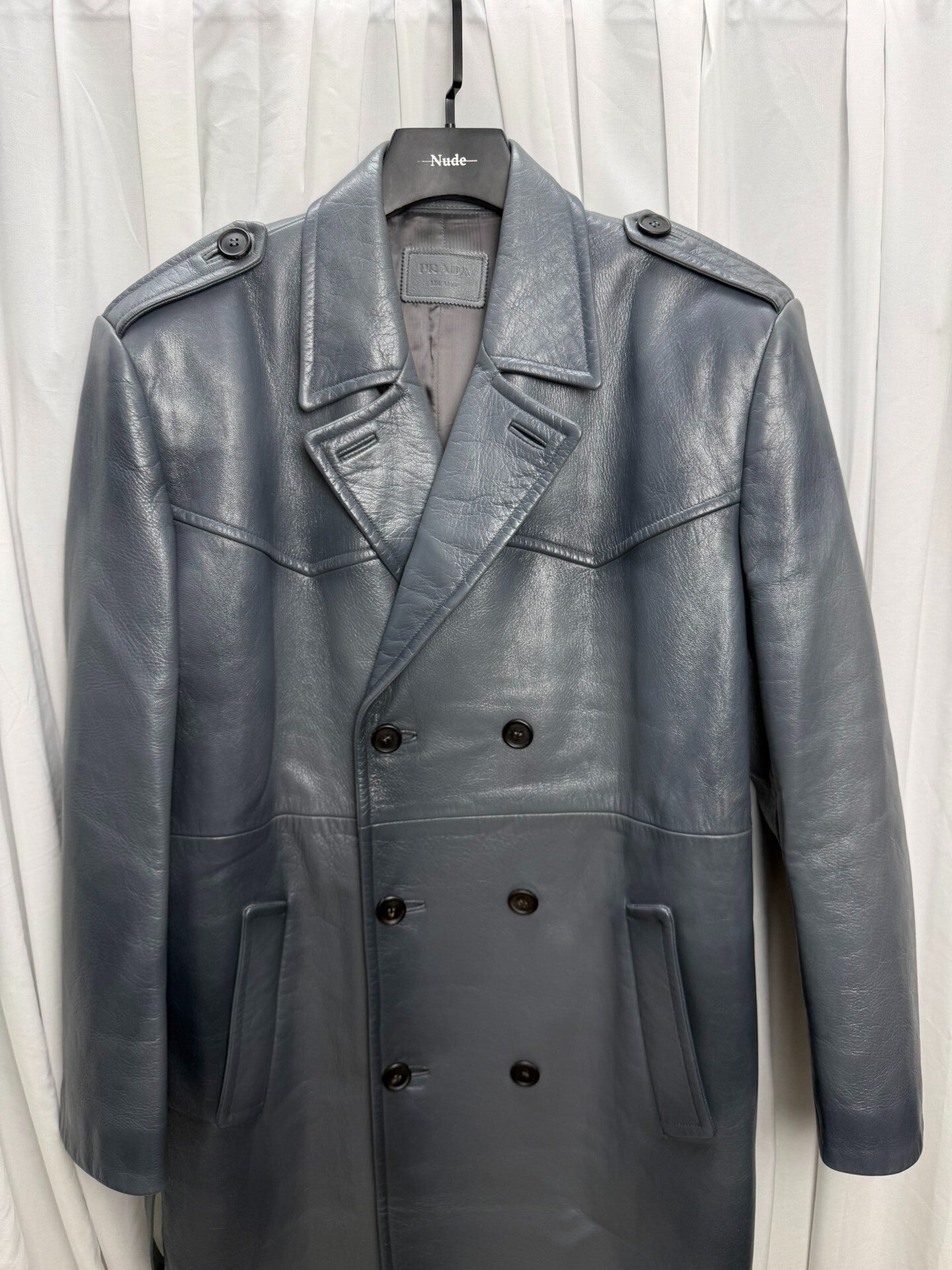 Prada Raf Simons Distressed Leather Jacket