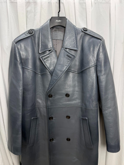 Prada Raf Simons Distressed Leather Jacket