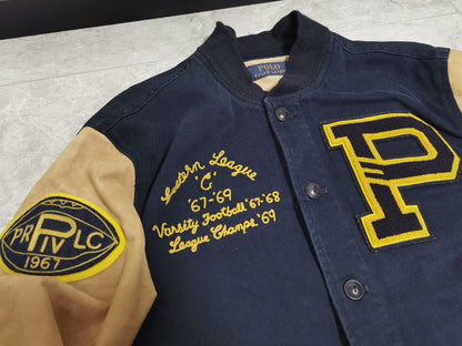 RRL Ralph Lauren Leather Sleeve Vintage Jacket