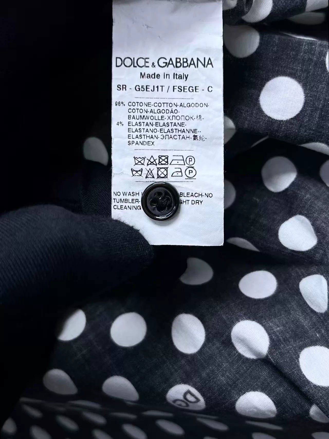 dolce&gabbana polka dot logo shirt jacket