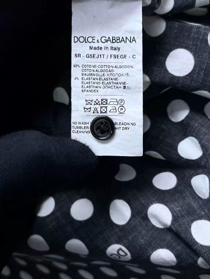 dolce&gabbana polka dot logo shirt jacket