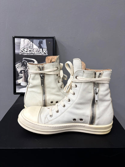 Rick Owens 18FW Light Blue Leather High-Top