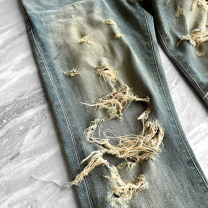 SAINT LAURENT Distressed Blue Jeans