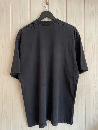 Balenciaga 24SS Black Distressed Statue T-shirt