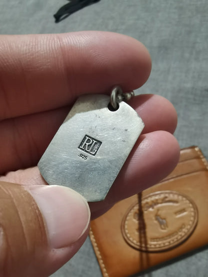 Ralph Lauren Silver Dog Tag Necklace
