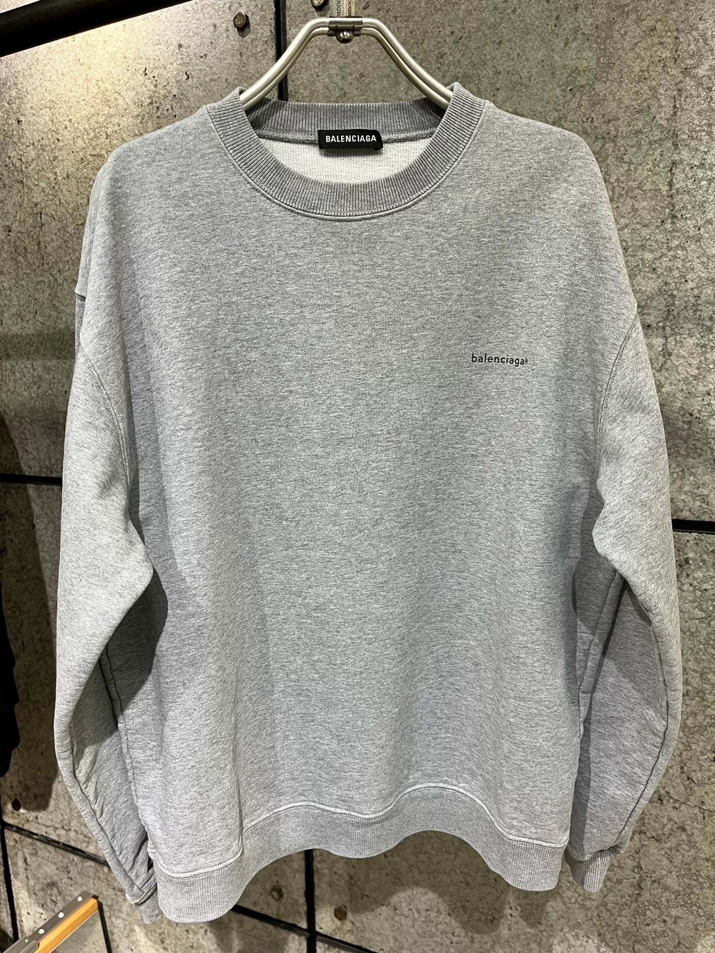 Balenciaga Gray Crewneck Logo Sweatshirt M