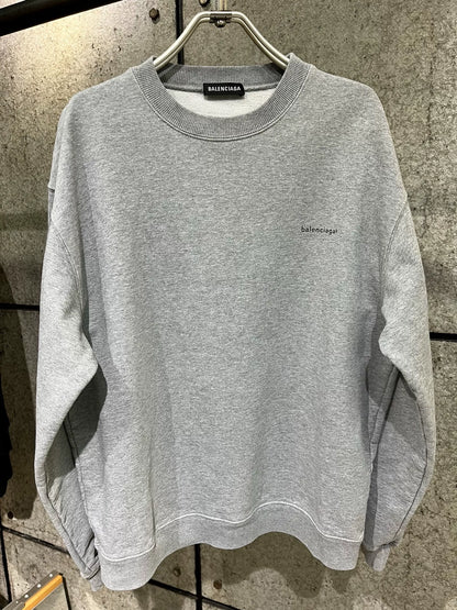 Balenciaga Gray Crewneck Logo Sweatshirt M